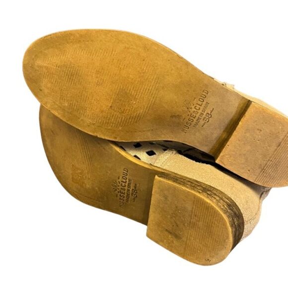 Musse & Cloud Caila Women's Taupe Metallic Leather Ankle Booties Size 7 - Picture 9 of 9